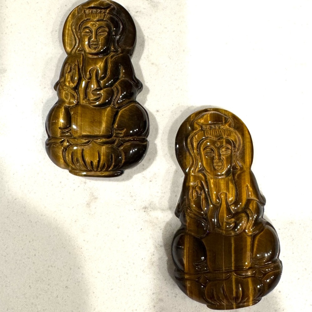 Carved Tigers Eye Buddha